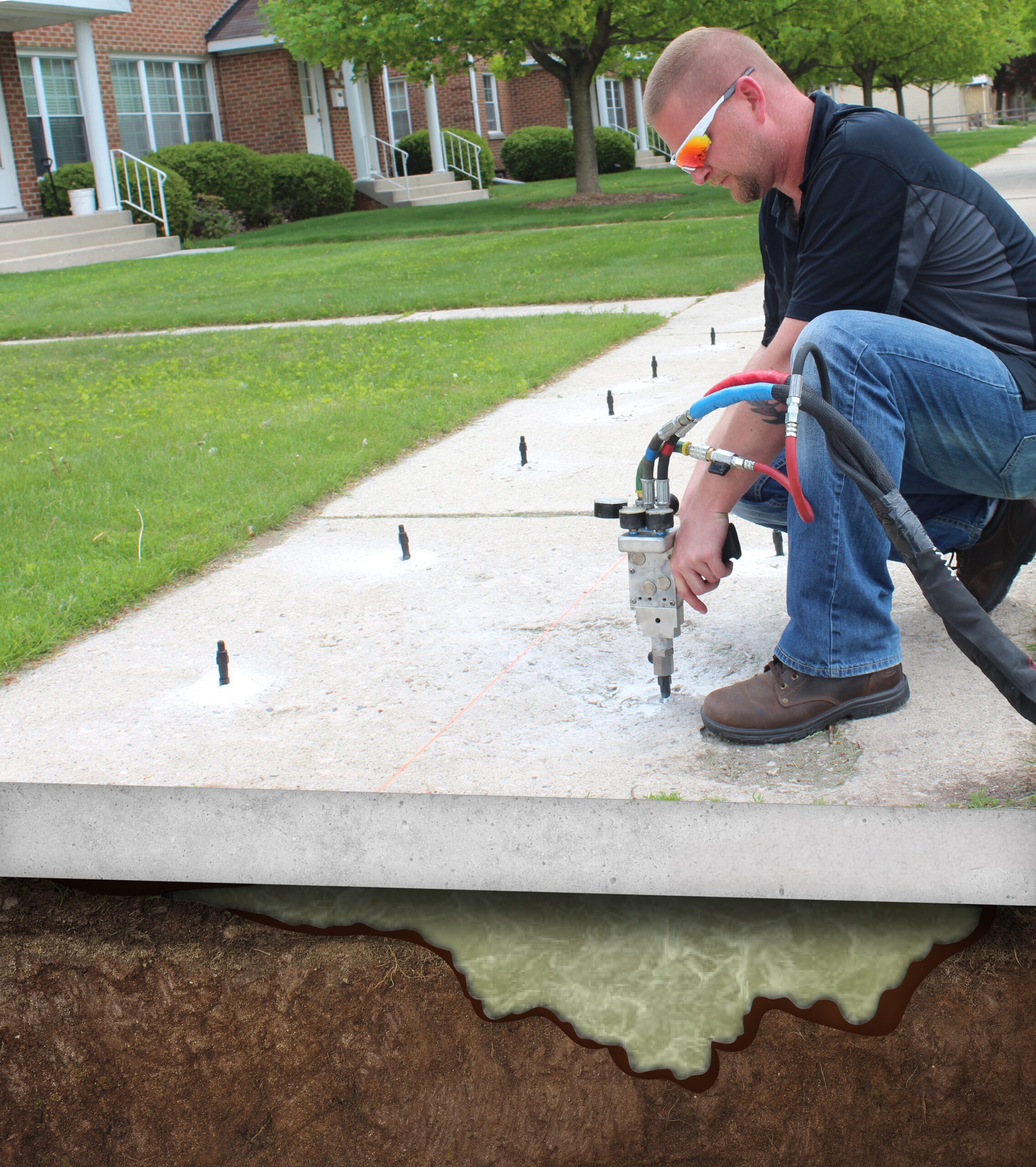 Sidewalk Concrete Raising & Leveling